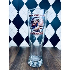 Popeye Beer Glass I Yam What I Yam 100 Percent American Barware